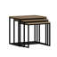 Ensemble de 3 tables gigognes modernes, finition noyer, 21,7 po x 19,7 po x 15,7 po | Panneau de particules enduit 100% mélamine, structure en métal | Élégant et élégant pour le salon, le bureau et les espaces d'étude, design durable et fonctionnel-1161577438-1161577437