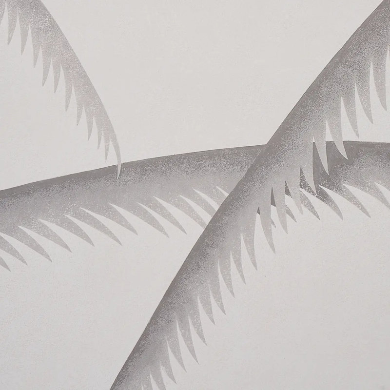 Deco Palms Wallpaper, Charcoal