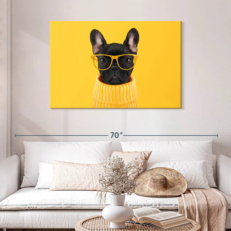 Bouledogue français sophistiqué Brampt, H 30 po x l 45 po