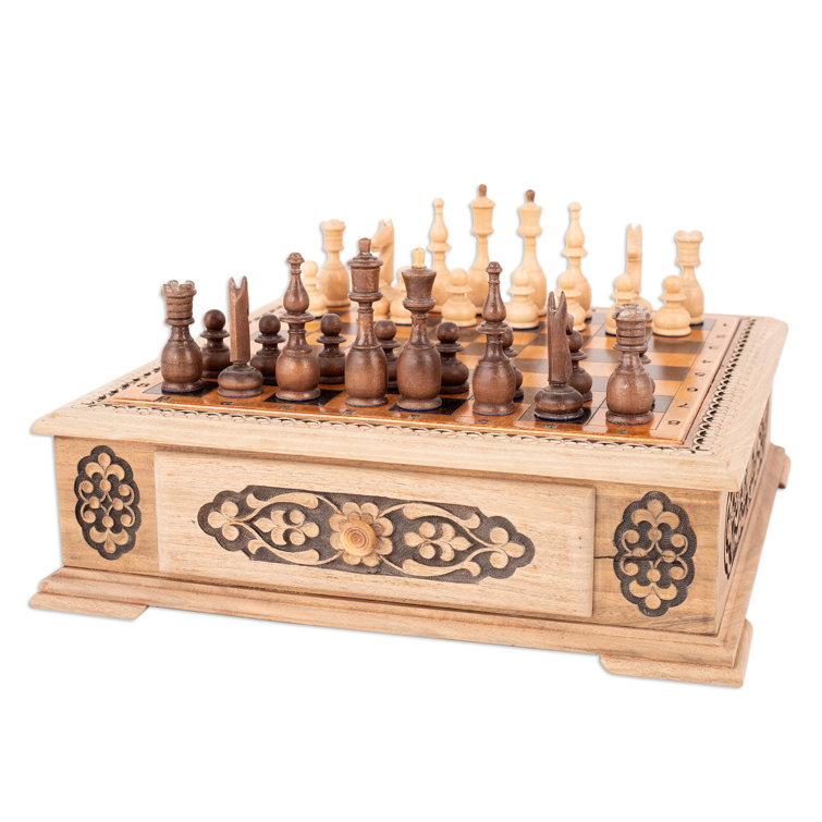 Mukhamedali Novica 2 Player Wood Chess And Checkers Set