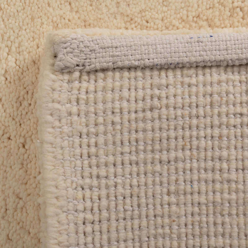 Bathilde Wool Hand Knotted Area Rug, Rectangle 250 x 300 cm, Cream coloured