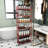 Rolling Storage Cart, Mobile Shelving Unit With Wheels, Metal Wire Storage Shelving Rack With Baskets