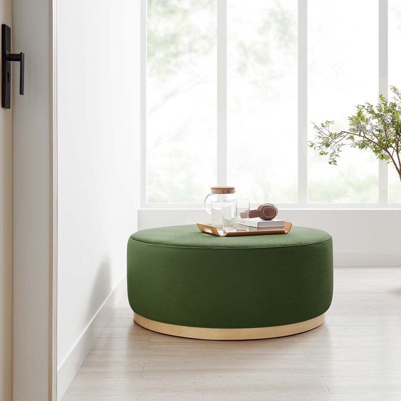 Modway Tilden Upholstered Ottoman, Moss Green Velvet