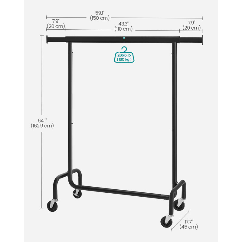 150cm Rolling Clothing Rack