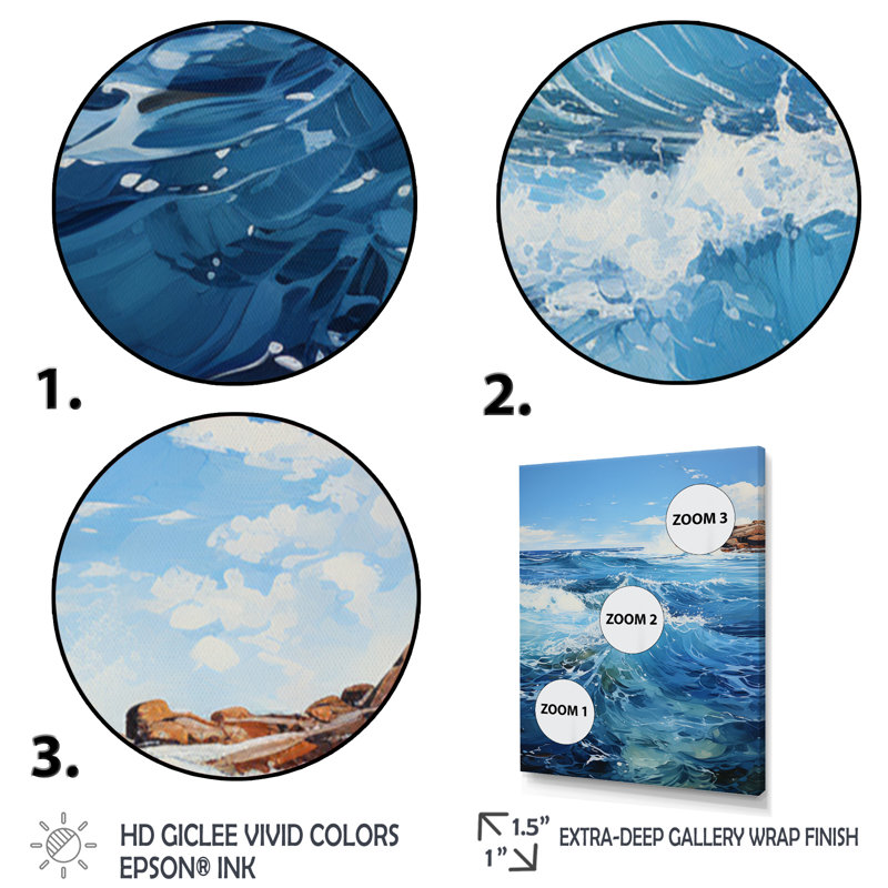 «Tomasello Ocean Sapphire Infinity II», reproduction sur toile, H 20 po x l 12 po x P 1 po, Toile tendue