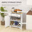 Buffet de cuisine moderne avec comptoir en bois massif, 2 tiroirs, portes et tablette réglable-2044168279
