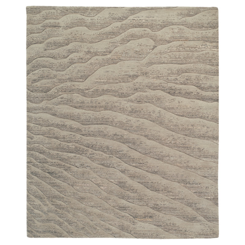 Dunes Wool Area Rug in Gray, Rectangle 3' x 5'