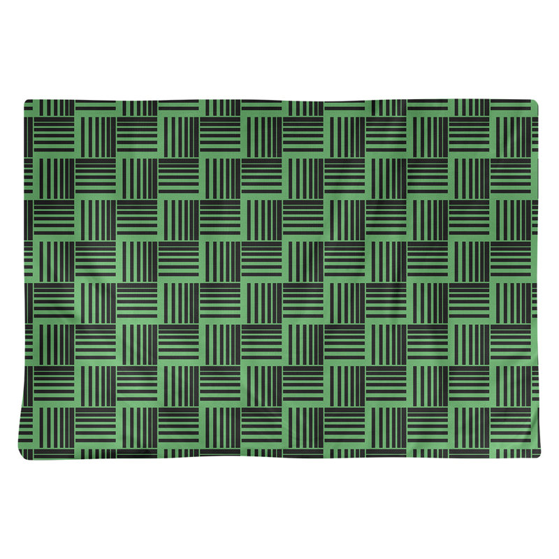 Jaya Polyester Geometric Rectangle Placemat, Green/Black, Polyester