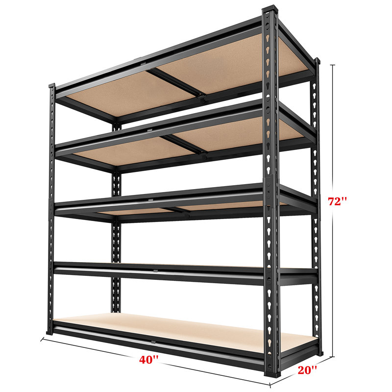 20"D X 40"W Shelving Unit Loads 2000Lbs, Heavy Duty Garage Shelving,  Adjustable Metal Storage Shelves, 72" H x 40" W x 20" D