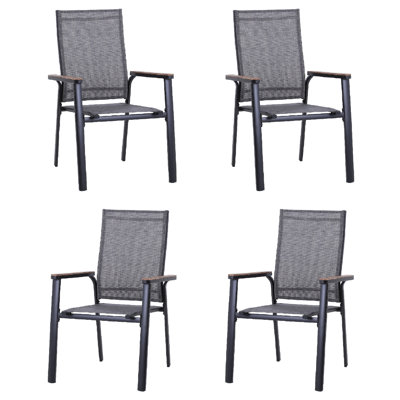 Leonard Stacking Aluminum Patio Dining Armchair