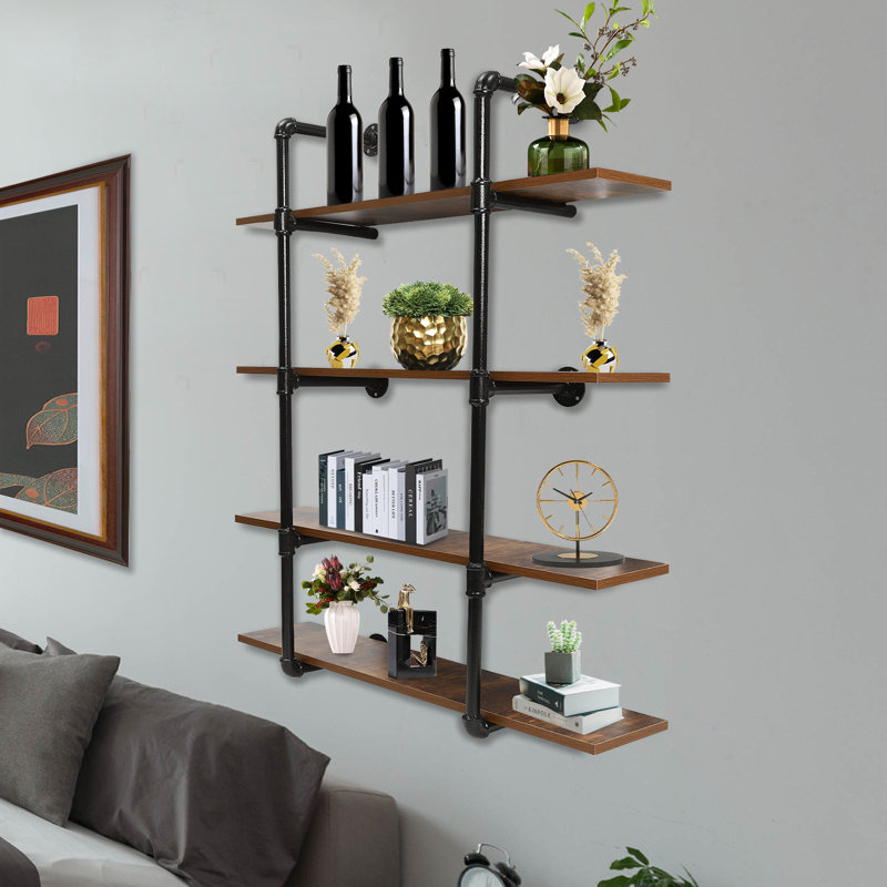 Jacarious 4 Tiered Floating Shelf, 43.2" H x 36" W x 9.8" D