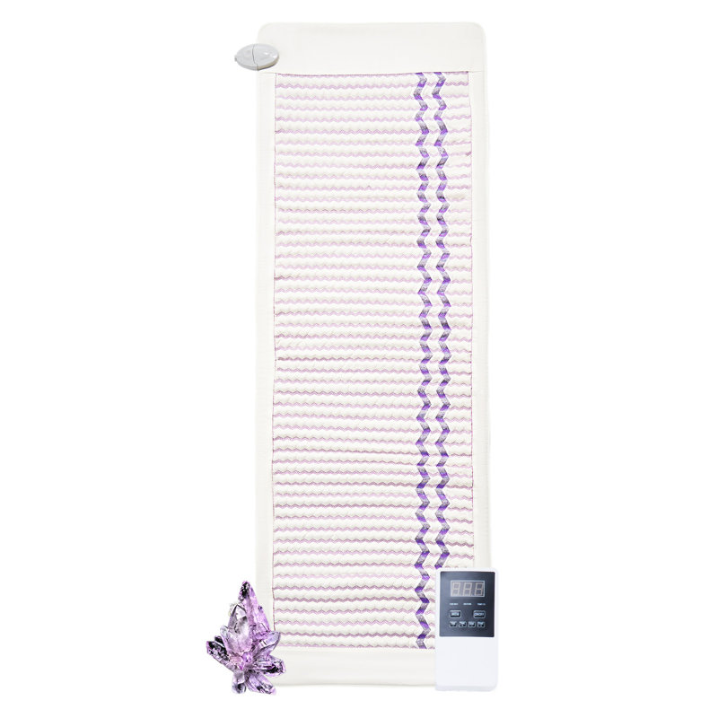 Tapis chauffant infrarouge lointain avec pierres précieuses améthyste avec minuterie 72 po x 24 po