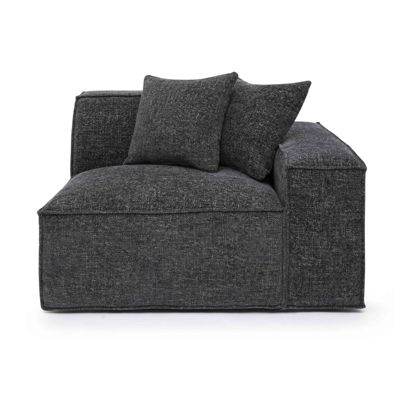 Cherylee Charcoal Chenille Basketweave RAF Corner Chair