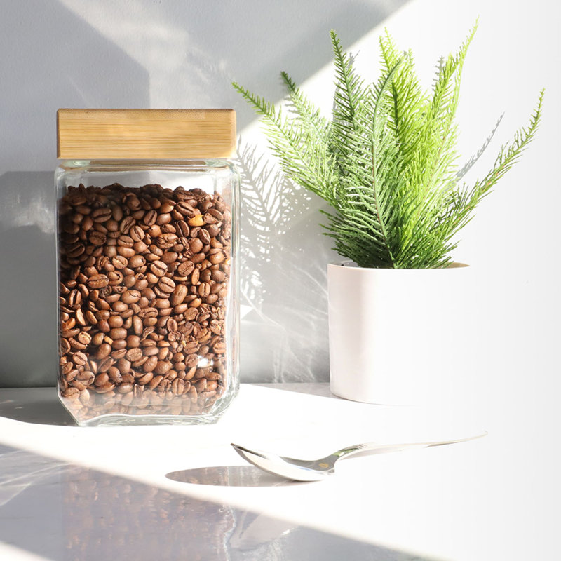 Bamboo Jar, 7.75" H x 4.25" W x 4.25" D
