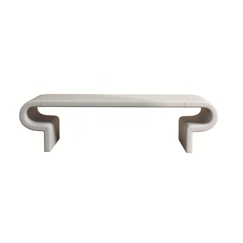 Banc rembourré en cuir Ruperto, H 16,14 po x l 70,86 po x P 15,74 po