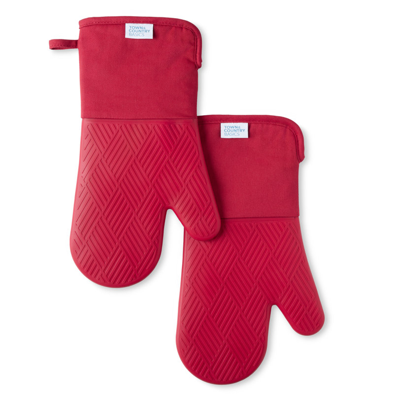 Ensemble de gants de cuisine Town & Country Living, Rouge