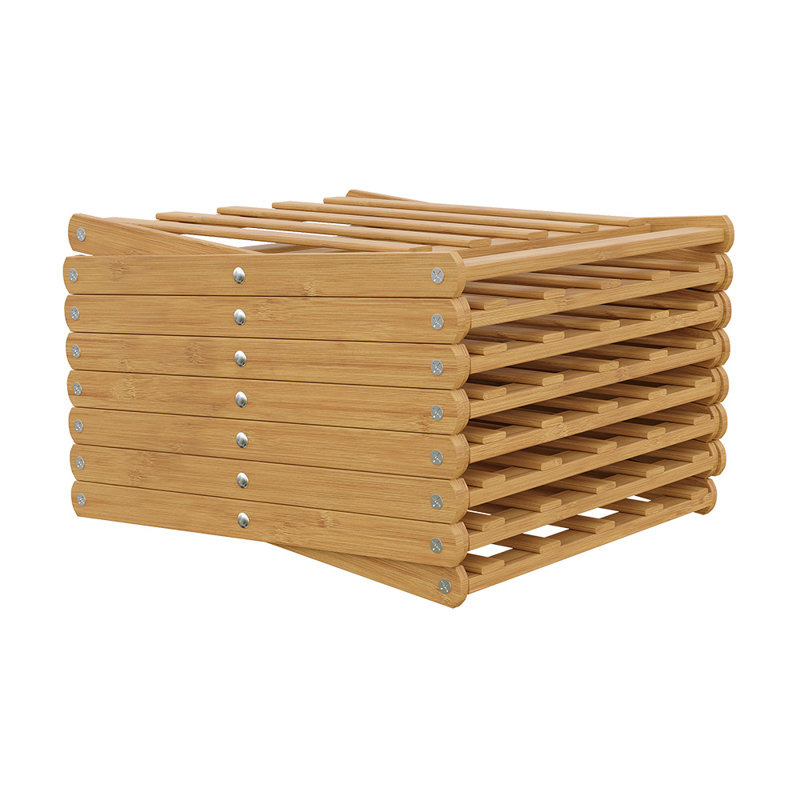 Stackable Shoe Rack, 122cm H x 26cm W x 26cm D, Light Brown