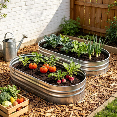 Galvanized Metal Outdoor Planter Box