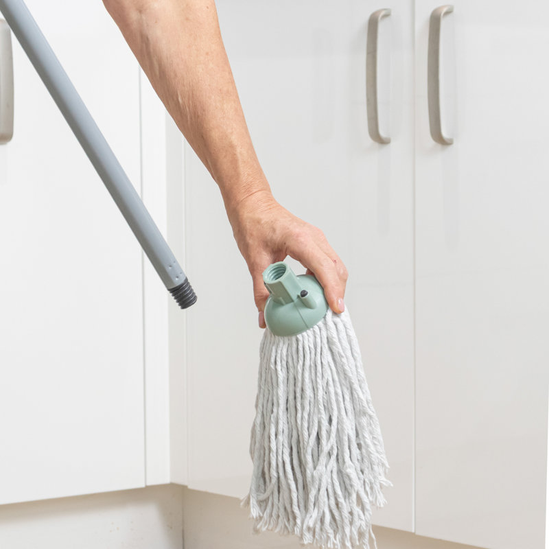 JVL String Mop – Grey – Machine Washable Microfibre Floor Mop for Hard Floors, 3 Pack Replacement