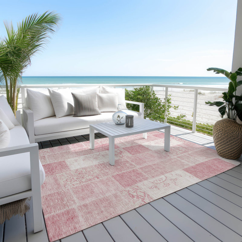 Tapis intérieur / extérieur Kaylani avec envers antidérapant, Rectangle 2 pi 6 po x 3 pi 10 po
