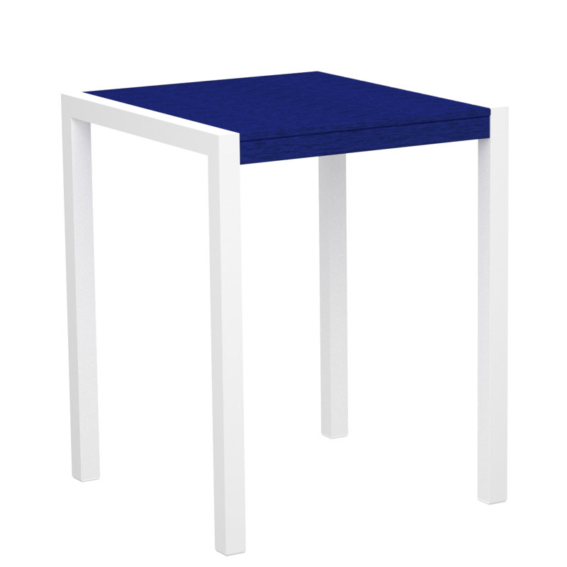Table de comptoir POLYWOOD MOD, Bleu pacifique, Blanc, L 35,18 po x P 35,18 po