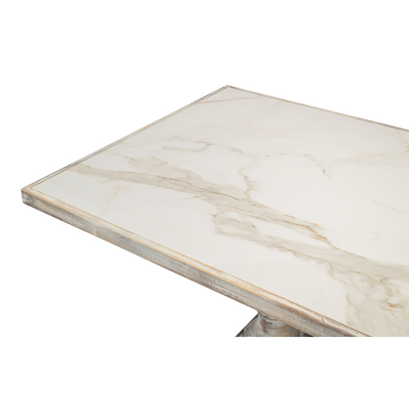 Dining Table, Gray Oak, Calacatta