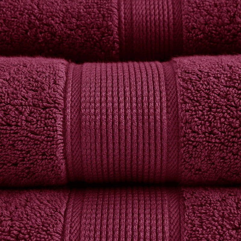 100% Cotton 8 Piece Antimicrobial Towel Set, Burgundy