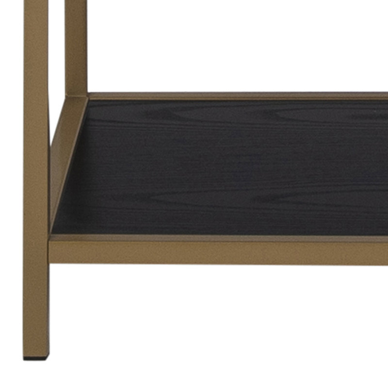 Romilda 185cm H x 77cm W Steel Etagere Bookcase, Black/Gold