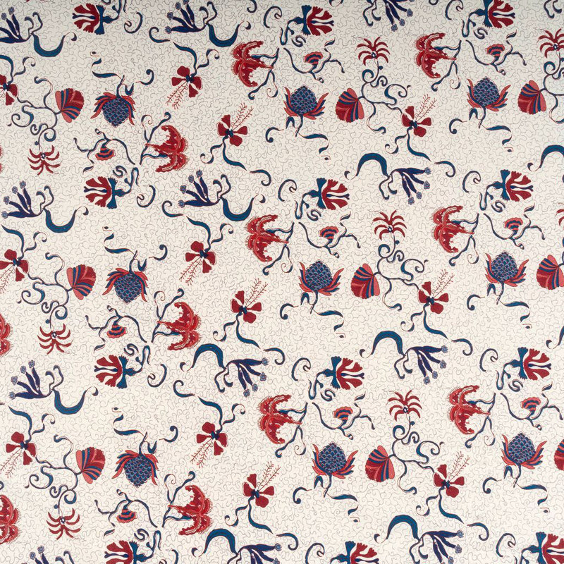 Clowe Tablecloth, 71" W x 142" L, Blue/Red