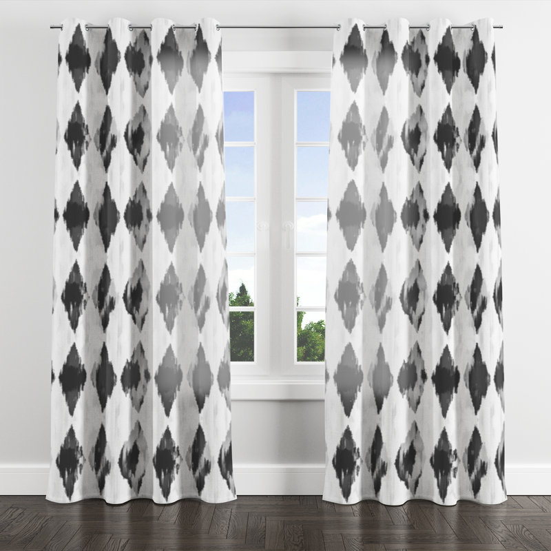 Rideaux modernes pour chambre à coucher - Rideau à œillets scandinave Balendin - 1 panneau, L 52 po x L 95 po