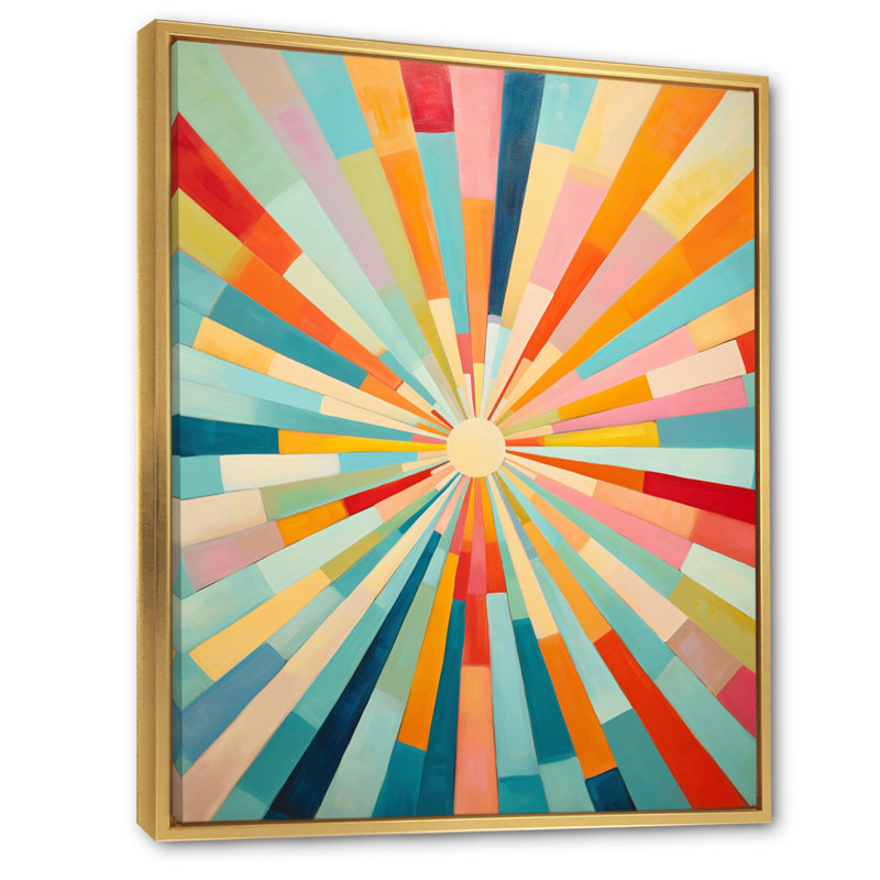 «Colorful Mid Century Optical Serenade III - Abstract Midcentury», art mural, H 44 po x l 34 po x P 1,5 po