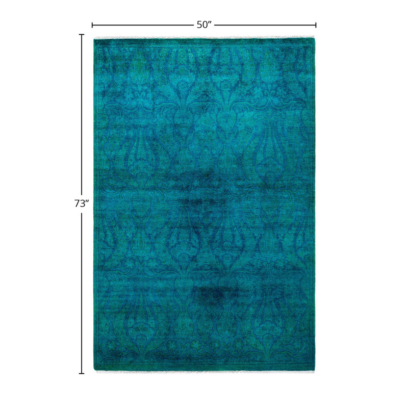Overyed One-of-a-Kind Rectangle 4'2" X 6'1" Hand Knotted Area Rug