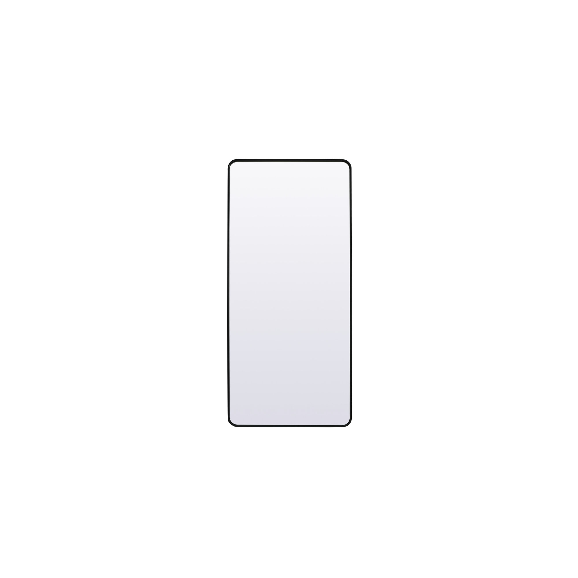 Sabine Metal Rounded Rectangle Wall Mirror, Black, 72" x 32"