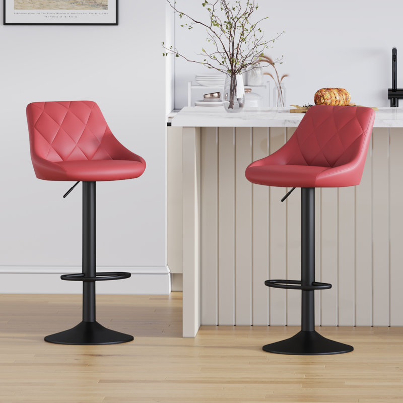 Swivel Adjustable Height Counter Stool with Metal Frame, Grey