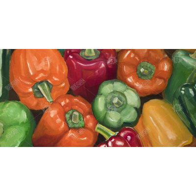 Colorful peppers - 15.75"x31.50" Desk mat