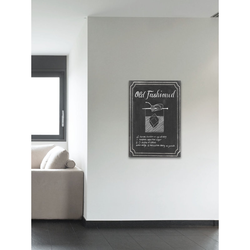 Chalkboard Cocktails I - Wrapped Canvas Print, 114cm H x 76cm W x 4cm D