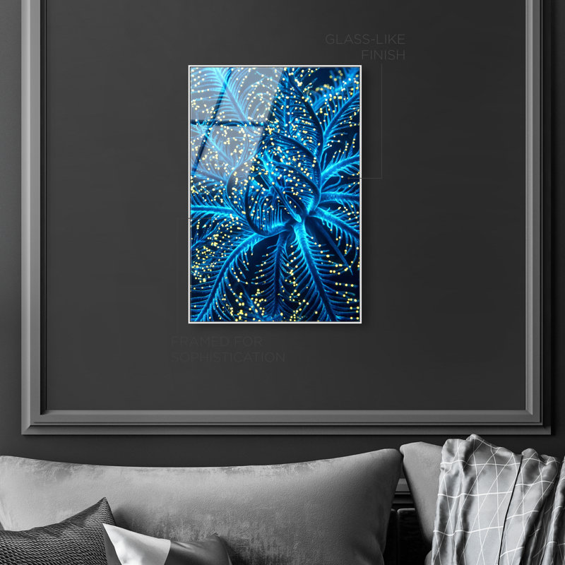 Neon Bloom Print by Oliver Gal, 16"H x 11"W, White Floater Frame