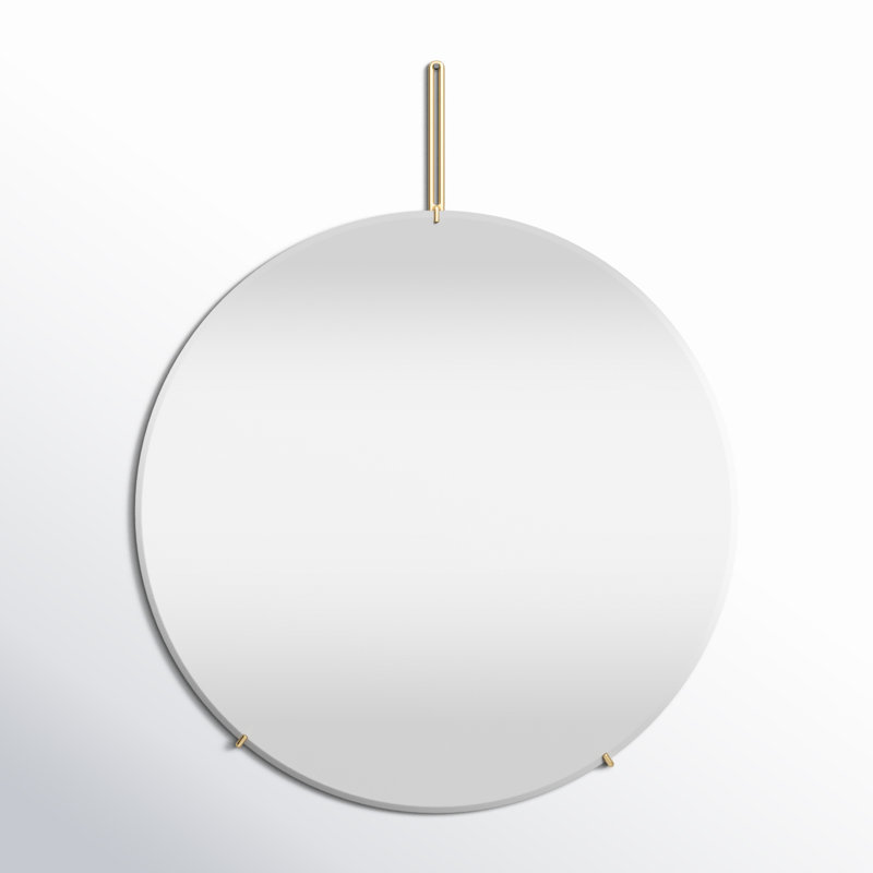 Galactic Stainless Steel Round Wall Mirror, 39.25" x 31.5"