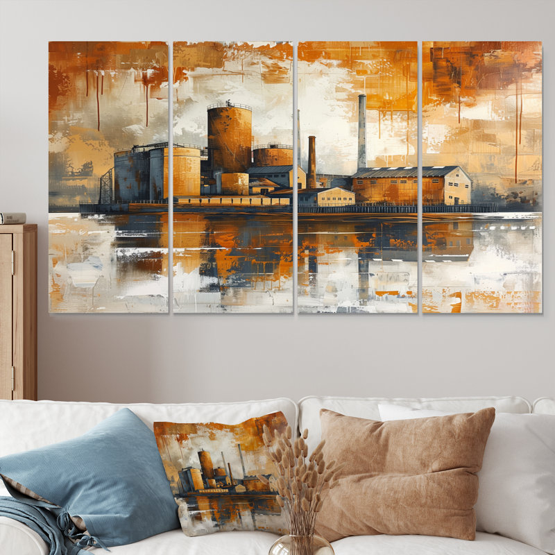 «Brown Yellow Autumn Golden Age Mill - Mills», ensemble de reproduction d'art mural, H 28 po x l 48 po