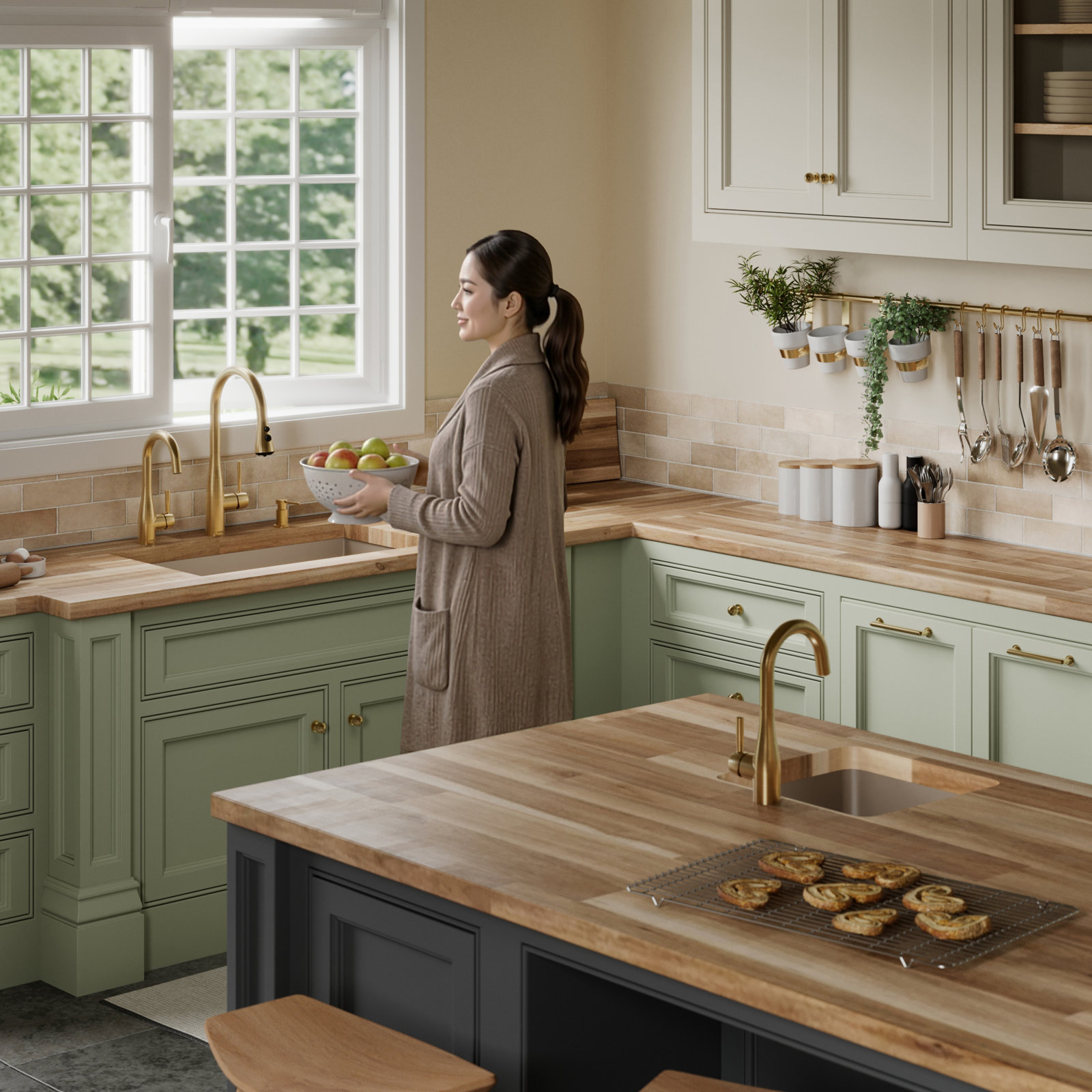 32" Undermount Quartz Composite Sink, Concrete