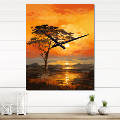 Horloge murale africaine arbre surdimensionné Essence III