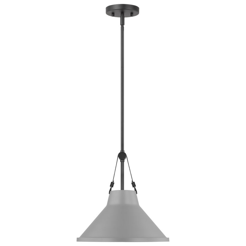 Luminaire suspendu conique 1 lumière, gris