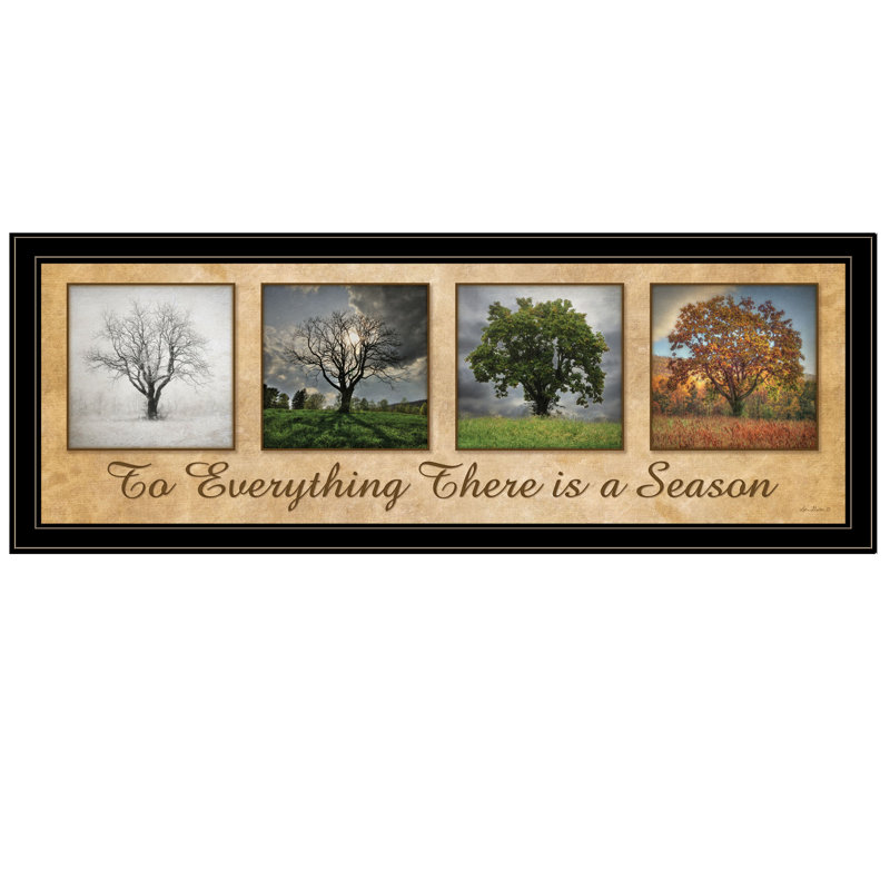 There is a Season Framed Wall Art for Living Room, Home Wall Décor by Lori Deiter, Black/White Framed
