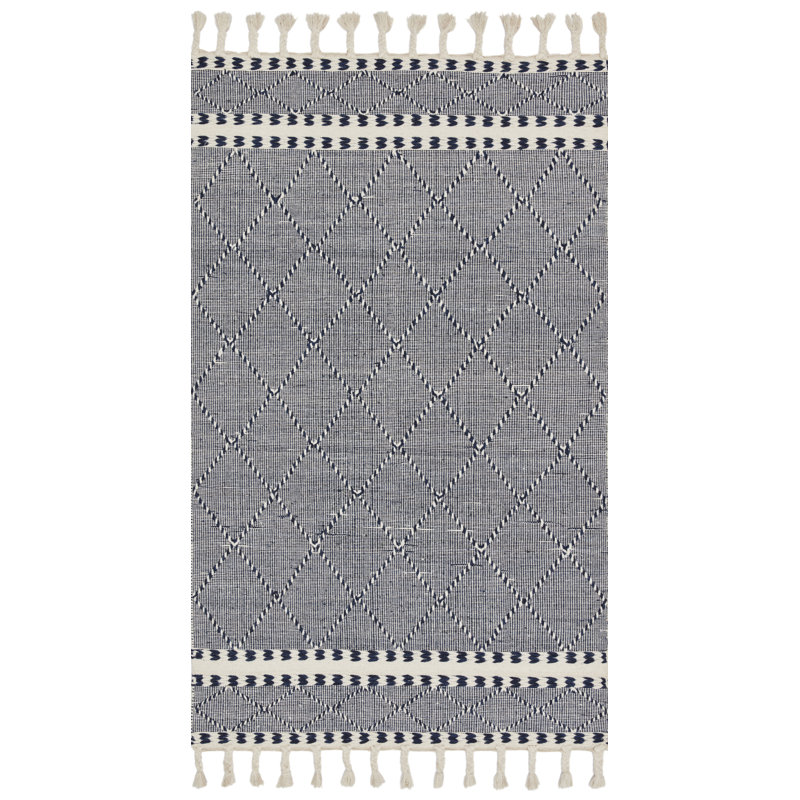 Tapis gris en laine noué à la main Isidore, Rectangle 2 pi 3 po x 3 pi 9 po