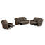 Canapé inclinable double, microfibre polie brune-1012180879
