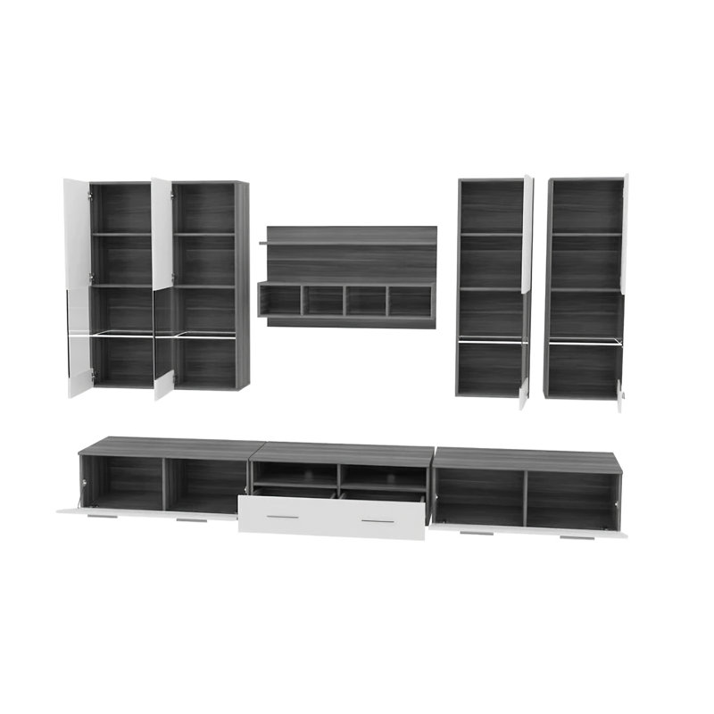 Balmorhea Unfinished Floating Entertainment Centre for TVs up to 65", Black/Walnut