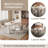 62.2" Irregular Cream White Dining Table Set With 6 Chairs for Kitchen, Bar, Living Room-1361439948
