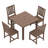 Outdoor Patio Dining Set, Including A Square Table And 4 Armless Chairs-1609181391