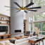 Ventilateur de plafond 60 po à 8 pales avec moulin à vent de ferme moderne avec 60 lumières DEL et télécommande-442260800