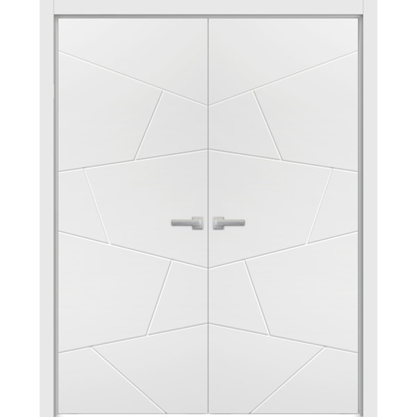 SARTODOORS Planum Solid + Manufactured Wood Paneled French Doors | Wayfair